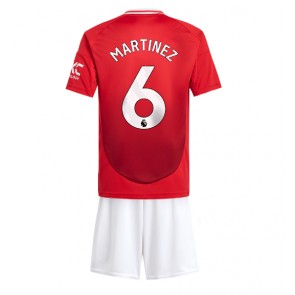 Manchester United Lisandro Martinez #6 Dětské Domácí dres komplet 2024-25 Krátký Rukáv (+ trenýrky)